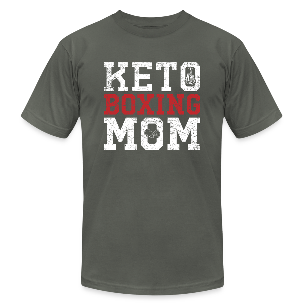 Unisex keto boxing mom T-shirt - asphalt