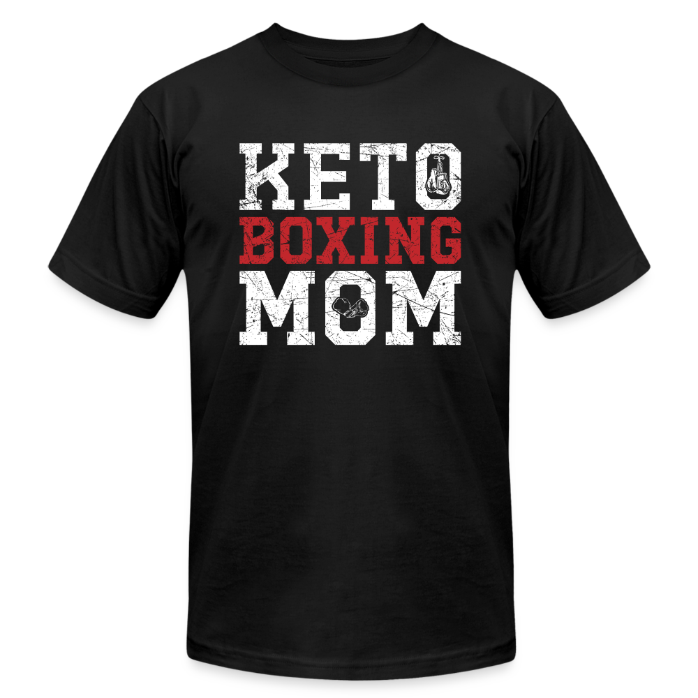 Unisex keto boxing mom T-shirt - black